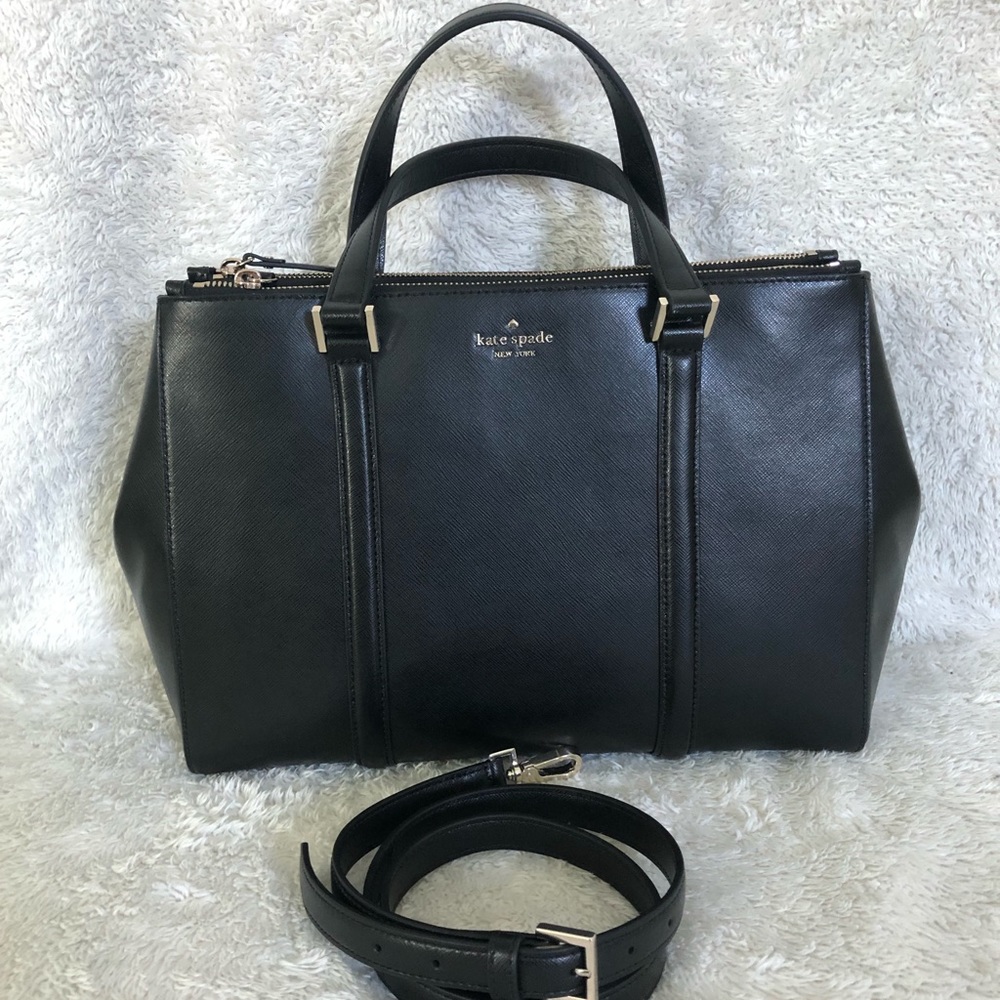 Kate Spade Leather Double Zip Satchel Crossbody